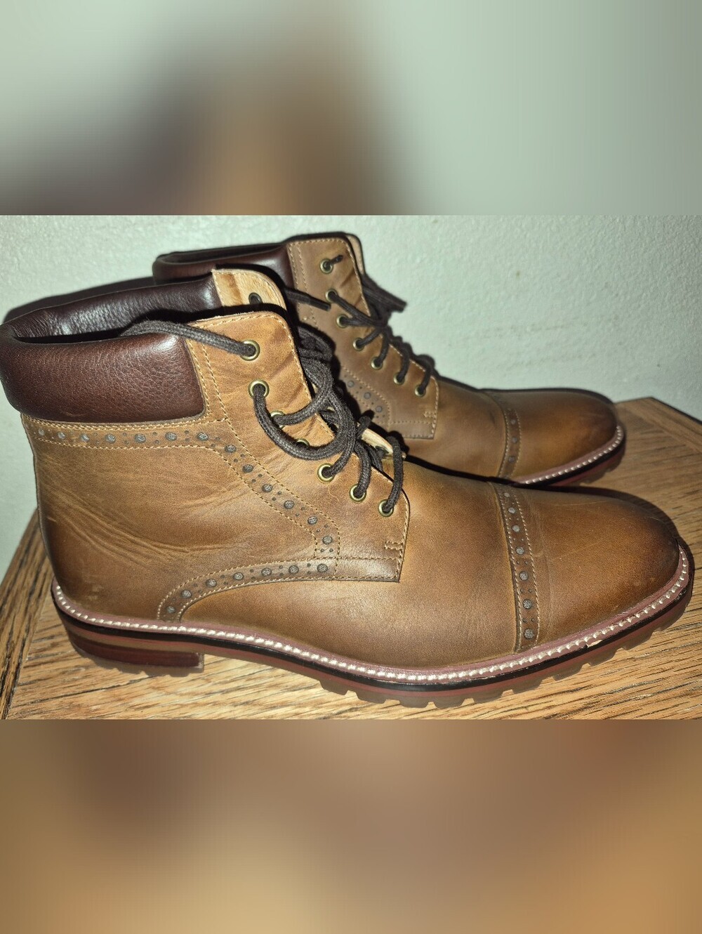 Warfield & Grand Porter Men’s Cap Toe Shoe Boot Chestnut Size 11